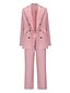 cheap Two Piece Set-Women&#039;s Basic Solid Color Wear to work Office Two Piece Set Wide leg pants Bell bottoms Blazer Office Suit Pants Sets Tops