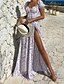 cheap Maxi Dresses-Women&#039;s A Line Dress Maxi long Dress White Purple Beige Short Sleeve Floral Split Print Spring Summer Square Neck Stylish Vacation Modern 2022 S M L XL