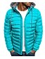cheap Basic Hoodie Sweatshirts-Men&#039;s Winter Jacket Puffer Jacket Winter Coat Down Warm Outdoor Daily Color Block Outerwear Clothing Apparel Casual Lake blue Green Royal Blue / Quilted / Long Sleeve