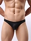 billiga Underkläder för män-mäns enfärgade supersexiga sexiga spetsar med ultralåg midja genomskinliga halvpackade höftbyxor svart vit rosa m
