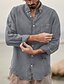 cheap Men&#039;s Casual Shirts-Men&#039;s Shirt Solid Color Turndown Street Casual Button-Down Long Sleeve Tops Casual Fashion Comfortable Green Black Gray / Spring / Summer
