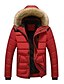 cheap Men&#039;s Outerwear-men&#039;s winter thicken coat warm puffer jacket with removable fur hood (navy,large)