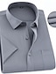 billige Skjorter til mænd-Herre Jakkesætsskjorter Button Up skjorte Skjorte med krave Sort Hvid Gul Kortærmet Vanlig Firkantet hals Sommer Bryllup Arbejde Tøj Trykt mønster