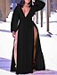 cheap Plus Size Dresses-Women&#039;s Plus Size Solid Color Swing Dress Split V Neck Long Sleeve Sexy Spring Summer Daily Vacation Maxi long Dress Dress