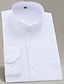 cheap Dress Shirts-Men&#039;s Shirt Dress Shirt Other Prints Solid Color Stand Collar Party Wedding collared shirts Long Sleeve Tops Designer Business Chinese Style Elegant Wine White Black
