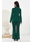 cheap Two Piece Set-Women&#039;s Basic Solid Color Wear to work Office Two Piece Set Shirt Collar Wide leg pants Bell bottoms Blazer Office Suit Pants Sets Tops