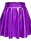 cheap Plain Skirts-Women&#039;s Skirt Swing Faux Leather Silver Pink Blue Black Skirts Summer Shiny Metallic Punk &amp; Gothic Carnival Costumes Ladies Party S M L