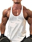 cheap Men&#039;s Tank Tops-Men&#039;s Tank Top Vest Shirt Solid Colored Round Neck Sports Gym Sleeveless Tops Cotton Muscle White Black Red