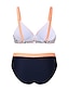 billige Bikinisæt-Dame Badetøj Bikini 2 stk Normal badedragt Push-up bukser Sexet Geometrisk Multicolor V-strop Sød Stil Sexet Badedragter