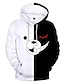 cheap Men&#039;s Pullover Hoodies-black white bear hoodies pullover zipper jacket uniform danganronpa monokuma cosplay costumes men unisex anime game casual long sleeve sweatshirts