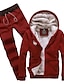 cheap Men&#039;s Clothing-Men&#039;s Winter Warm Hoodies Fleece Sweatpants Two Peiece Sets Sweatshirts Coats Solid Color