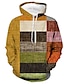 cheap Graphic Hoodies-Men&#039;s Hoodie Pullover Hoodie Sweatshirt Green Blue Purple Rainbow Orange Hooded Graphic Plaid Color Block Lace up Casual Daily Holiday 3D Print Sportswear Casual Big and Tall Fall &amp; Winter Clothing