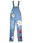 cheap Women&#039;s Overalls-Denim Jumpsuit for Women Overall Utility Patch Pocket Print Floral Casual Daily Going out Regular Fit Sleeveless Blue Gray Light Blue S M L Fall Cowboy
