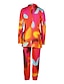 cheap Two Piece Set-Women&#039;s Basic Tie Dye Leopard Wear to work Office Two Piece Set Shirt Collar Pant Blazer Office Suit Pants Sets Print Tops