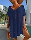 cheap Plain Dresses-Women&#039;s Swimwear Cover Up Beach Dress Normal Swimsuit UV Protection Modest Swimwear Lace up Knit Pure Color Black Dusty Blue Beige V Wire Bathing Suits New Vacationy / Modern