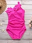 cheap One-piece swimsuits-Women&#039;s Swimwear One Piece Normal Swimsuit Ruffle Tummy Control One Shoulder Solid Color Black Rose Red Bodysuit Bathing Suits Sports Beach Wear Summer