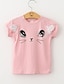 cheap Sets-Girls&#039; 3D Animal Cat Butterfly T-shirt Set Skirt Set Clothing Set Short Sleeve Summer Fall Cute Sweet Cotton Kids 2-6 Years Outdoor Indoor Regular Fit