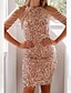 Χαμηλού Κόστους Φορέματα με Παγιέτες (Sequin)-γυναικείο φόρεμα με κρόσσια ροζ παγιέτες φόρεμα πάρτι φόρεμα αστραφτερό φόρεμα επιστροφής στο σπίτι φόρεμα κορμάκι μίνι φόρεμα μαύρη αμάνικη φούντα χάντρες άνοιξη πλήρωμα λαιμόκοψη καυτή κομψή /