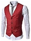 cheap Men&#039;s Suit Vest-Men&#039;s Suit Vest Gilet Wedding Business Causal Single Breasted Shirt Collar 1920s Smart Casual Jacket Outerwear Solid Colored Black Red Light Grey