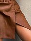 cheap Women&#039;s Skirts-Women&#039;s Fashion Short Skirts Club Weekend PU Solid Colored Split Brown S M L