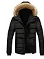 cheap Men&#039;s Outerwear-men&#039;s winter thicken coat warm puffer jacket with removable fur hood (navy,large)