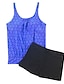 cheap Tankinis-Women&#039;s Swimwear Tankini 2 Piece Normal Swimsuit High Waist Slim Polka Dot Blue Purple Bathing Suits Sports Basic Casual / New / Padded Bras