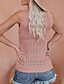 cheap Sweaters Clearance-Women&#039;s Sweater Vest Jumper Crochet Knit Cropped Knitted Hole Pure Color V Neck Stylish Casual Outdoor Daily Spring Summer Green Pink S M L / Sleeveless / Sleeveless / Holiday / Regular Fit