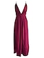 Χαμηλού Κόστους Πάρτι Φορέματα-Γυναικεία Φόρεμα για πάρτυ Φόρεμα με λεπτή τιράντα Φόρεμα σε γραμμή Α Μακρύ Φόρεμα Μάξι Φόρεμα Μαύρο Λευκό Ανθισμένο Ροζ Αμάνικο Μονόχρωμες Σκίσιμο Καλοκαίρι Άνοιξη Βαθύ V Στυλάτο 2023 Τ M L