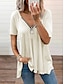 preiswerte Super Sale-Damen Glatt Casual Täglich Kurzarm T Shirt V Ausschnitt Basic Oberteile Weiß Grau Rosa S / Mit ähnlichen Farben waschen / Mikro-elastisch