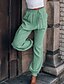 abordables Pantalones de mujer-Mujer Pantalones tapered pantalones Pantalones Lino Artificial Ejercito verde Azul Piscina Vino Alta cintura Casual Casual Longitud total Transpirable Color sólido S M L XL XXL