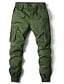 cheap Cargo Pants-Men&#039;s Tactical Cargo Pants Trousers Drawstring Elastic Waist Multi Pocket Solid Color Breathable Outdoor Full Length Casual Daily Cotton Casual Tactical ArmyGreen Green Micro-elastic