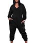 cheap Jumpsuit &amp; Romper-Women&#039;s Plus Size Chinos Jumpsuit Pocket Solid Color Casual Streetwear Casual Daily Natural Full Length Fall Spring Black Orange XL XXL 3XL 4XL 5XL