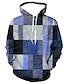 cheap Men&#039;s 3D Hoodies-Men&#039;s Pullover Hoodie Sweatshirt Plaid Graphic Color Block Hooded Casual Daily Holiday 3D Print Sportswear Casual Snowflake Hoodies Sweatshirts  Long Sleeve Green Blue Gray