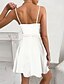 cheap Sexy Dresses-Women&#039;s A Line Dress Short Mini Dress White Black Sleeveless Solid Color Backless Lace Spring Summer Spaghetti Strap Stylish Casual Sexy 2022 S M L XL