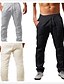 cheap Men&#039;s Clothing-Men&#039;s Casual / Sporty Athleisure Elastic Waist Elastic Drawstring Design Pants Full Length Pants Inelastic Daily Solid Color Mid Waist Breathable Outdoor Black Grey White S M L XL XXL