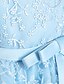 billige Festkjoler-barn jentebroderi blomsterkjole fest ruched mesh blå rosa lys blå bomull asymmetrisk ermeløs søte prinsessekjoler sommer høst normal passform 3-12 år