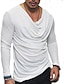 billiga Casual T-shirts för män-Herr T-shirt Långärmad tröja Slät Hängande krage Ledigt Helgdag Långärmad Kläder Bomull Mode Lättvikt Muskel Stor och hög
