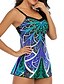 cheap Tankinis-Women&#039;s Swimwear Tankini 2 Piece Plus Size Swimsuit 2 Piece Modest Swimwear Open Back Printing for Big Busts Striped Color Block Green Blue Purple Red Padded V Wire Bathing Suits New Casual Vacation