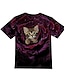 halpa tyttöjen 3d t-paidat-Tyttöjen 3D Eläin Kissa T-paita Lyhythihainen 3D-tulostus Kesä Kevät Aktiivinen Muoti söpö tyyli Polyesteri Lapset 3-12 vuotta ulko- Päivittäin Sisällä Normaali