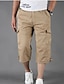cheap Cargo Shorts-Men&#039;s Cargo Shorts Multi Pocket Multiple Pockets Straight Leg Plain Breathable Outdoor Calf-Length Casual Daily Cotton Streetwear Stylish Black Army Green