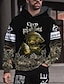 baratos Padrão 3D-Homens Gráfico Animal Peixes Moletom Moletons Roupa de rua Designer Manga Longa Com Capuz Desportos e Ar livre Diário Khaki claro. Preto Imprimir Primavera &amp; Outono Designer
