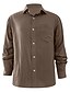 cheap Men&#039;s Casual Shirts-Men&#039;s Shirt Solid Color Turndown Street Casual Button-Down Long Sleeve Tops Casual Fashion Breathable Comfortable Green Black Gray Summer Shirts