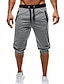 cheap Men-Men&#039;s Capri shorts 3/4 Length Medium Spring &amp; Summer Black Gray Silver Gray