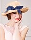 זול כובע מסיבות-כובעים סיב טבעי כובע קש קזו&#039;אל קוקטייל רויאל אסטקוט רטרו רומנטי קלסי עם רצועות כיסוי ראש כיסוי ראש