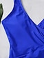 cheap One-piece swimsuits-Women&#039;s Swimwear One Piece Monokini Bathing Suits wrap Plus Size Swimsuit Tummy Control for Big Busts Solid Color Round Dots Lake blue Sapphire Lake Green Black Red Bathing Suits Sports Fashion Beach