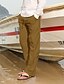cheap Cargo Pants-Men&#039;s Cotton Linen Trousers Casual Pants Summer Yoga Beach Pants Drawstring Loose Elastic Waist Pocket