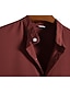 billige skjorte med knapper til mænd-Herre Skjorte Button Up skjorte Sommer skjorte Sølv Sort Hvid Vin Navyblå Kortærmet Vanlig Høj krave udendørs Gade Knap ned Tøj Mode Afslappet Åndbart Bekvem