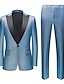 cheap Tuxedo Suits-Silver Sky Blue Gold Men&#039;s Party Prom Disco Suits 2 Piece Sparkling Glitter Peak Tailored Fit Single Breasted One-button 2024