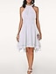 cheap Wedding Guest Dresses-A-Line Cocktail Dresses Party Dress Wedding Guest Engagement Knee Length Sleeveless Halter Neck Chiffon V Back with Sleek Tiered 2024