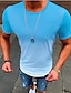 お買い得  メンズカジュアルTシャツ-男性用 Tシャツ カラーブロック 勾配 クルーネック アウトドア ストリート 半袖 衣類 ファッション クラシック カジュアル 筋